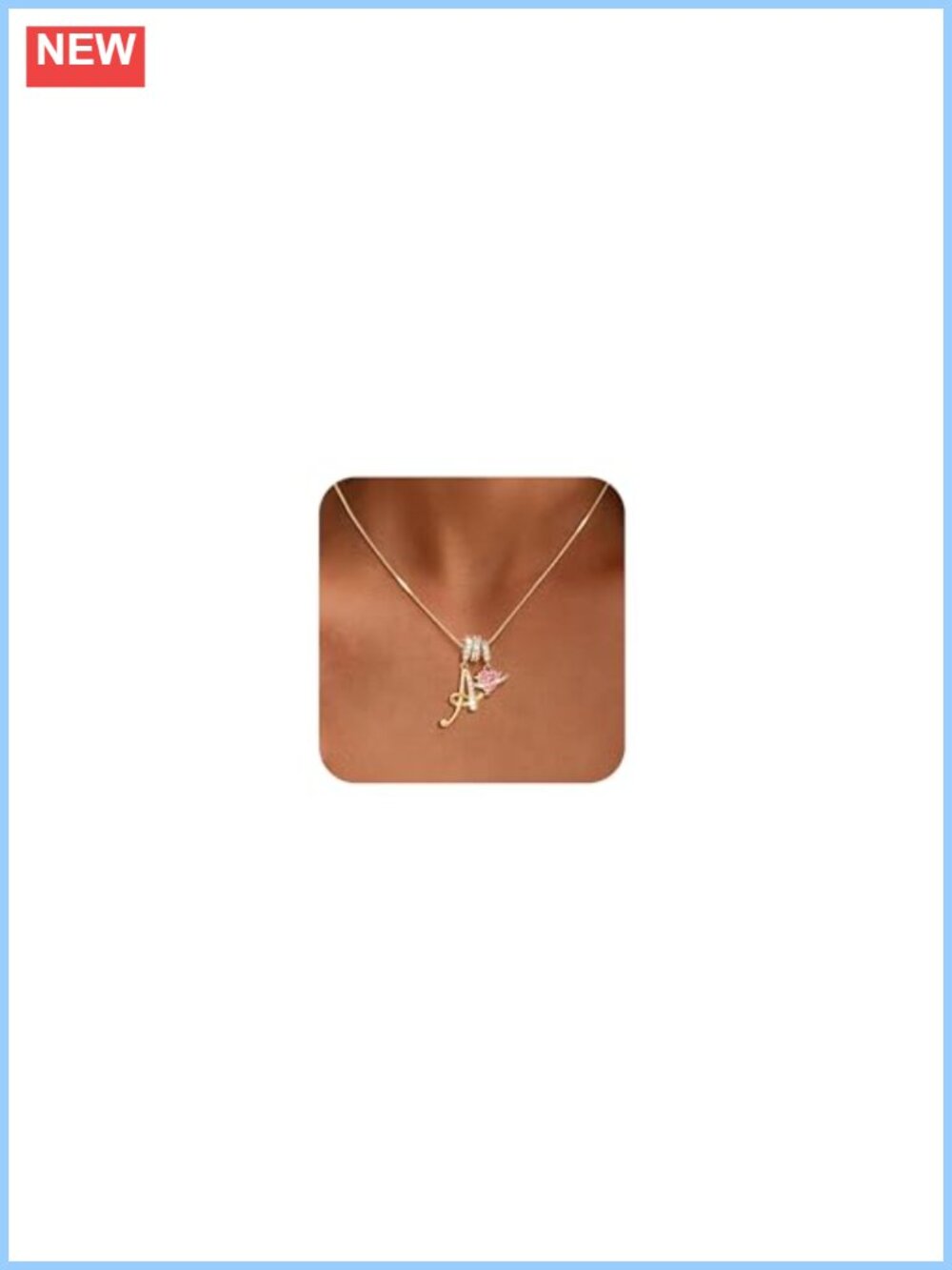 Heart Initial Necklace 14K Gold Plated
